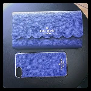 **Kate Spade wallet with phone case blue and pink